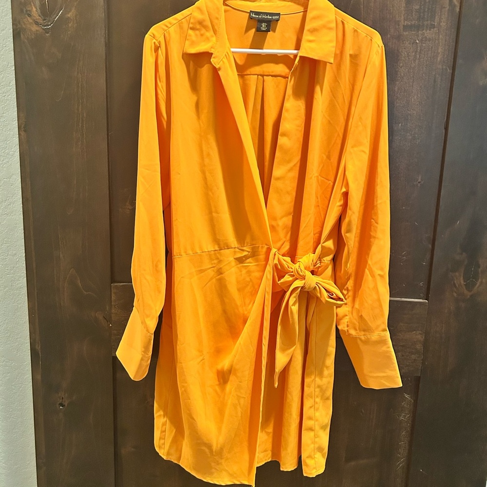 House of Harlow 1960 Vibrant Orange Wrap Dress